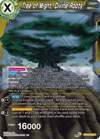 Tree of Might Divine Roots BT15-094 Saiyan Showdown Dragonball Super card