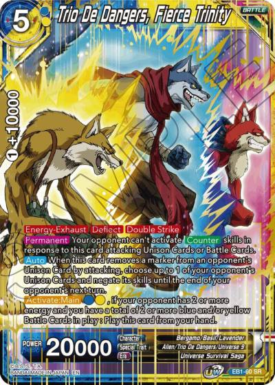 Trio De Dangers Fierce Trinity EB1-60 Battle Evolution Booster Dragonball Super card