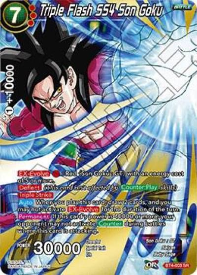 Triple Flash SS4 Son Goku BT4-003 Colossal Warfare Dragonball Super card