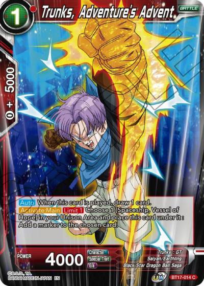 Trunks Adventures Advent BT17-014 Ultimate Squad Dragonball Super card