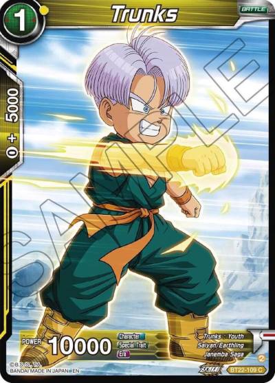 Trunks BT22-109 Critical Blow Dragonball Super card