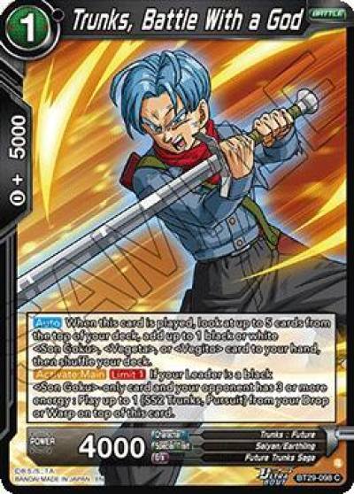 Trunks Battle With a God BT29-098 Fearsome Rivals Dragonball Super card