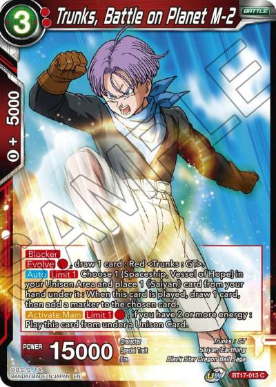 Trunks Battle on Planet M 2 Foil BT17-013 Ultimate Squad Dragonball Super card