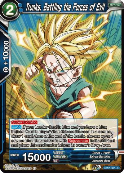 Trunks Battling the Forces of Evil BT12-037 Vicious Rejuvenation Dragonball Super card