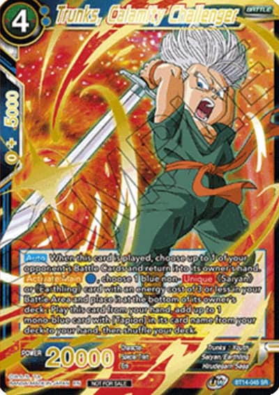 Trunks Calamity Challenger Alt Art Card Set 2023 Vol 1 BT14-045 Tournament Promotion Cards Dragonball Super card