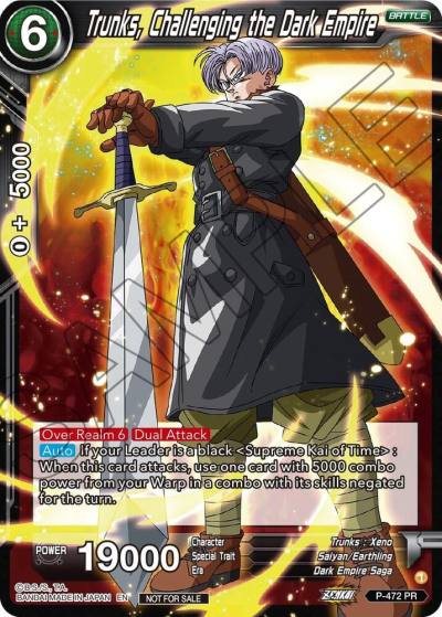 Trunks Challenging the Dark Empire Z03 Dash Pack P-472 Promotion Cards Dragonball Super card