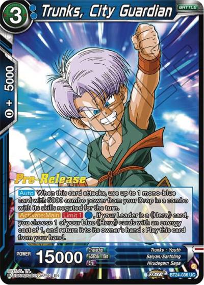 Trunks City Guardian BT24-036 Beyond Generations Pre-Release Cards Dragonball Super card