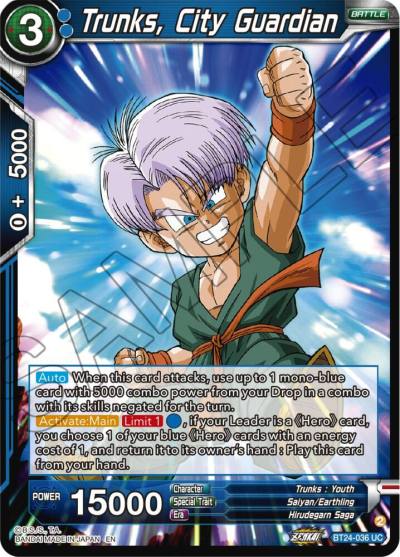 Trunks City Guardian BT24-036 Beyond Generations Dragonball Super card