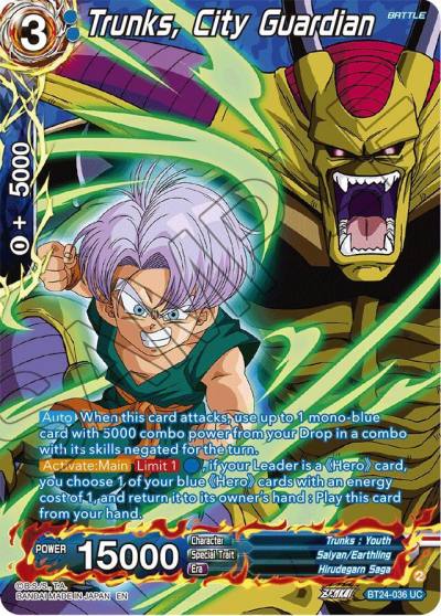 Trunks City Guardian Collector Booster Silver BT24-036 Beyond Generations Dragonball Super card