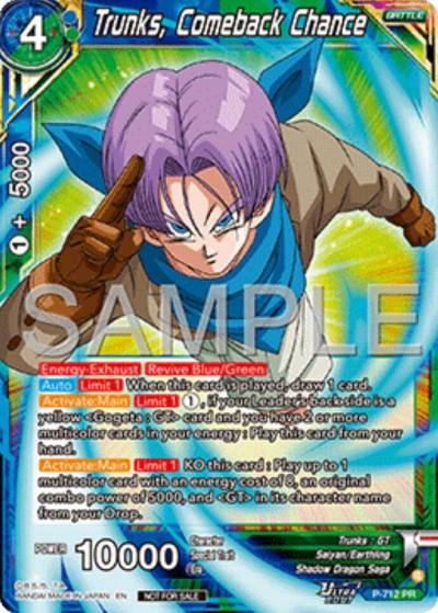 Trunks Comeback Chance Ultra Bout Series Tournament Pack Vol13 P-712 Tournament Promotion Cards Dragonball Super card