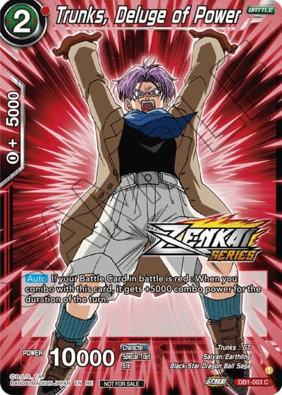 Trunks Deluge of Power Event Pack 12 DB1-003 Tournament Promotion Cards Dragonball Super card