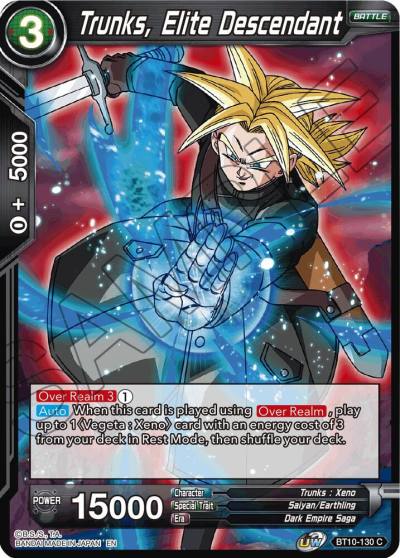Trunks Elite Descendant BT10-130 Rise of the Unison Warrior Dragonball Super card