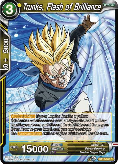 Trunks Flash of Brilliance Foil BT10-108 Rise of the Unison Warrior Dragonball Super card