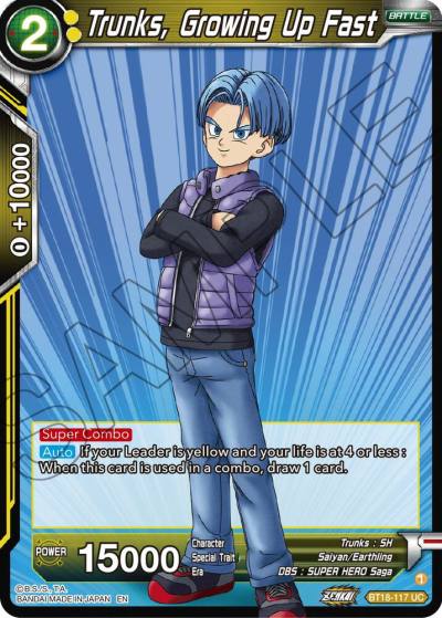 Trunks Growing Up Fast BT18-117 Dawn of the Z-Legends Dragonball Super card