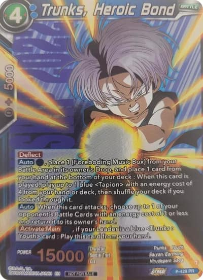 Trunks Heroic Bond Championship Pack 2022 Vol3 P-429 Tournament Promotion Cards Dragonball Super card