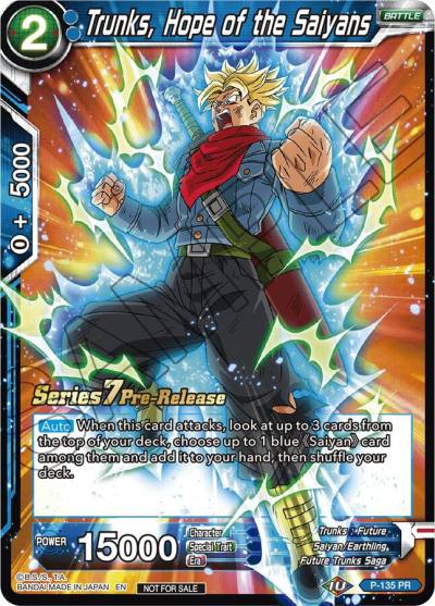Trunks Hope of the Saiyans Alt Art P-135 Promotion Cards Dragonball Super card