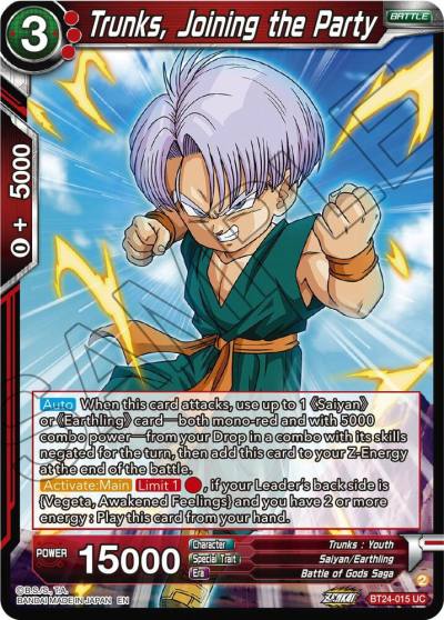 Trunks Joining the Party BT24-015 Beyond Generations Dragonball Super card