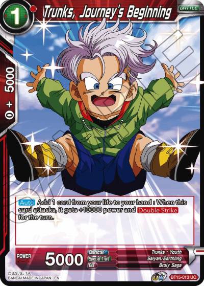 Trunks Journeys Beginning Foil BT15-013 Saiyan Showdown Dragonball Super card