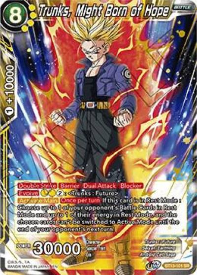 Trunks Might Born of Hope BT13-101 Supreme Rivalry Dragonball Super card