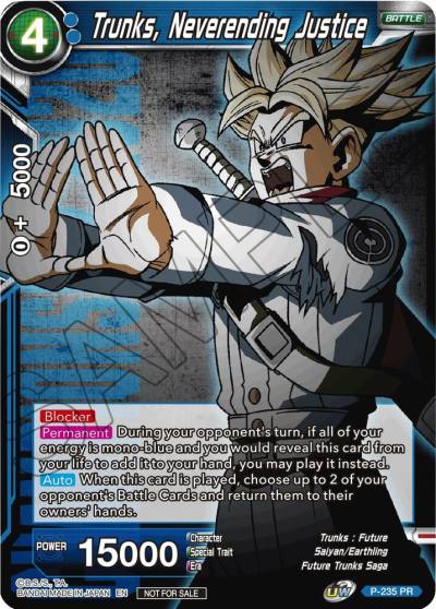 Trunks Neverending Justice P-235 Promotion Cards Dragonball Super card
