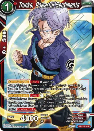 Trunks Powerful Sentiments BT23-016 Perfect Combination Dragonball Super card