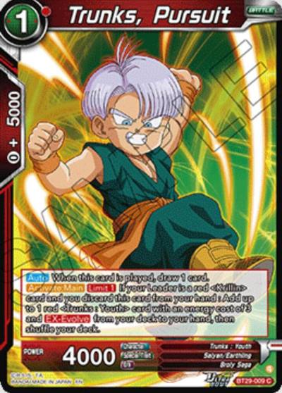 Trunks Pursuit BT29-009 Fearsome Rivals Dragonball Super card