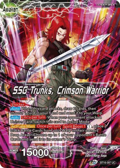Trunks SSG Trunks Crimson Warrior Foil BT16-097 Realm of the Gods Dragonball Super card