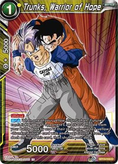 Trunks Warrior of Hope BT13-103 Supreme Rivalry Dragonball Super card