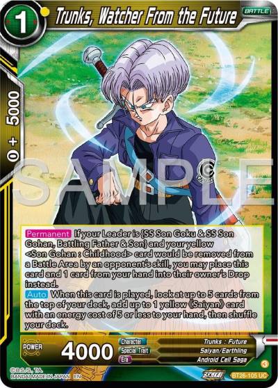Trunks Watcher From the Future BT26-105 Ultimate Advent Dragonball Super card