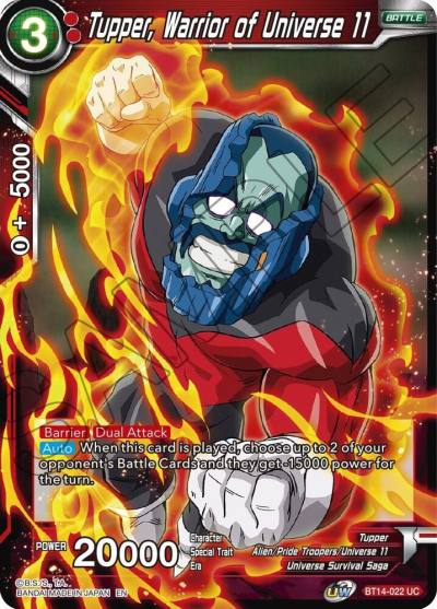 Tupper Warrior of Universe 11 BT14-022 Cross Spirits Dragonball Super card