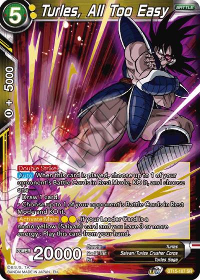 Turles All Too Easy BT15-107 Saiyan Showdown Dragonball Super card