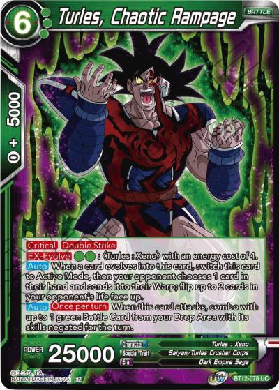 Turles Chaotic Rampage BT12-078 Vicious Rejuvenation Dragonball Super card