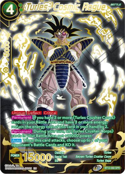 Turles Cosmic Rogue SPR BT12-068 Vicious Rejuvenation Dragonball Super card