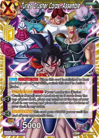 Turles Crusher Corps Assemble BT24-083 Beyond Generations Dragonball Super card