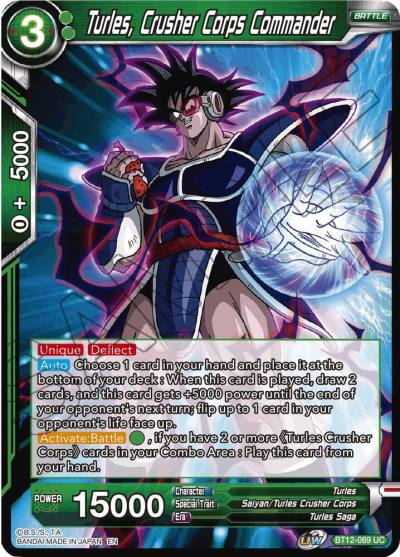 Turles Crusher Corps Commander BT12-069 Vicious Rejuvenation Dragonball Super card