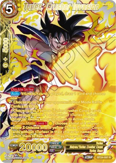Turles Crusher Invasion Collector Booster Gold BT24-097 Beyond Generations Dragonball Super card