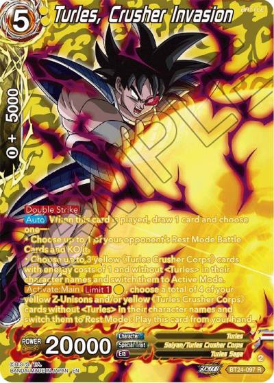 Turles Crusher Invasion Collector Booster Silver BT24-097 Beyond Generations Dragonball Super card