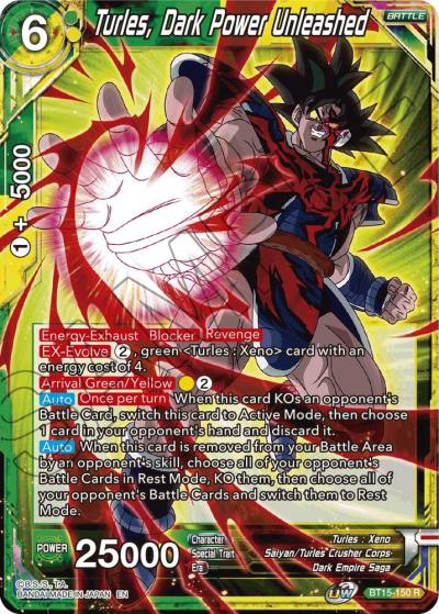 Turles Dark Power Unleashed Foil BT15-150 Saiyan Showdown Dragonball Super card