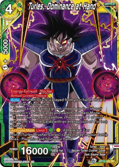 Turles Dominance at Hand BT15-151 Saiyan Showdown Dragonball Super card