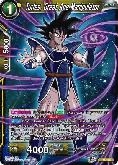 Turles Great Ape Manipulator BT15-106 Saiyan Showdown Dragonball Super card
