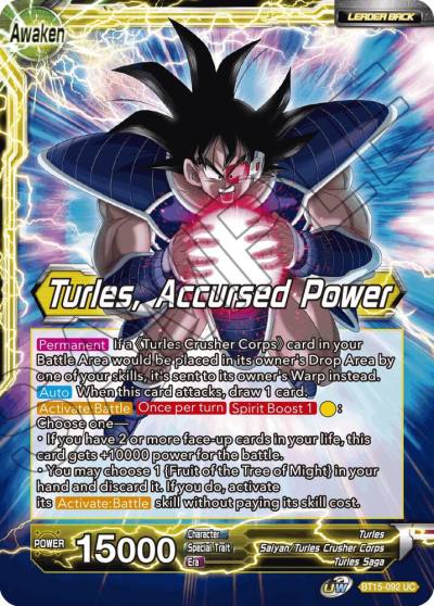Turles Turles Accursed Power Foil BT15-092 Saiyan Showdown Dragonball Super card