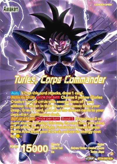 Turles Turles Corps Commander SLR BT24-080 Beyond Generations Dragonball Super card