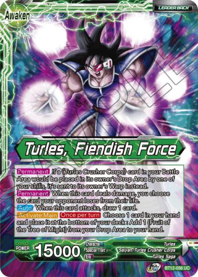 Turles Turles Fiendish Force Foil BT12-056 Vicious Rejuvenation Dragonball Super card