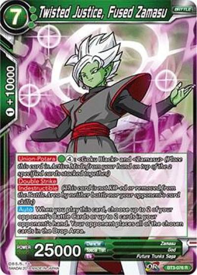 Twisted Justice Fused Zamasu BT3-076 Cross Worlds Dragonball Super card