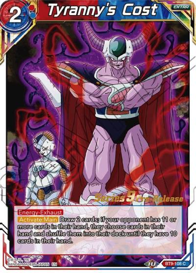 Tyrannys Cost BT9-108 Universal Onslaught Pre-Release Cards Dragonball Super card