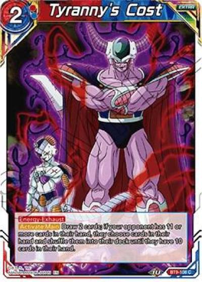 Tyrannys Cost Foil BT9-108 Universal Onslaught Dragonball Super card