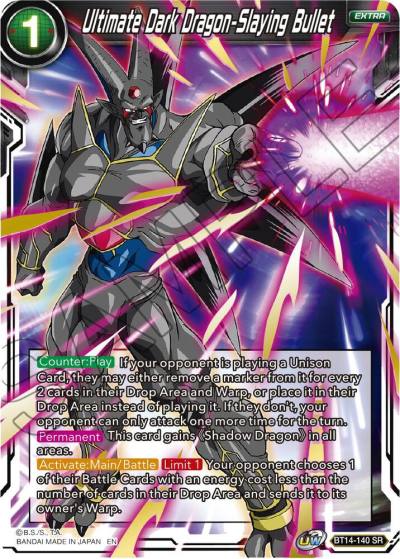 Ultimate Dark Dragon Slaying Bullet BT14-140 Cross Spirits Dragonball Super card
