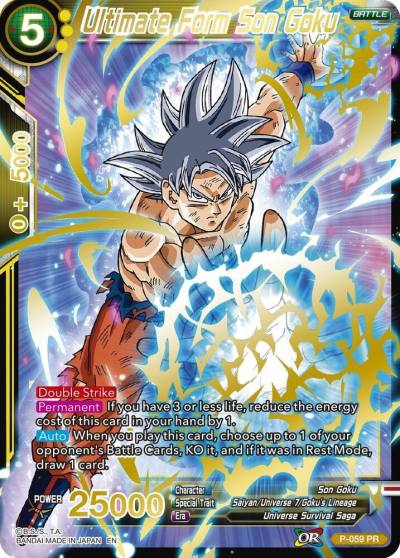 Ultimate Form Son Goku Gold Stamped P-059 Mythic Booster Dragonball Super card