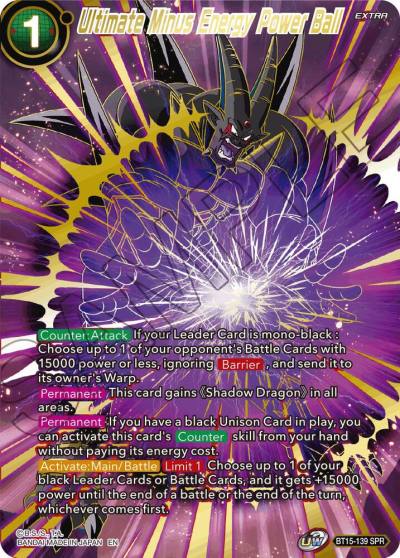 Ultimate Minus Energy Power Ball SPR BT15-139 Saiyan Showdown Dragonball Super card