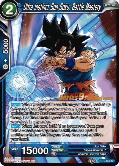 Ultra Instinct Son Goku Battle Mastery BT9-026 Universal Onslaught Pre-Release Cards Dragonball Super card
